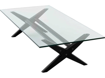 Maynor Classic Black Coffee Table with Glass Top