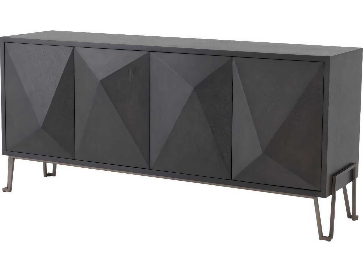 Highland Charcoal Brown Oak Veneer Dresser with Bronze Finish