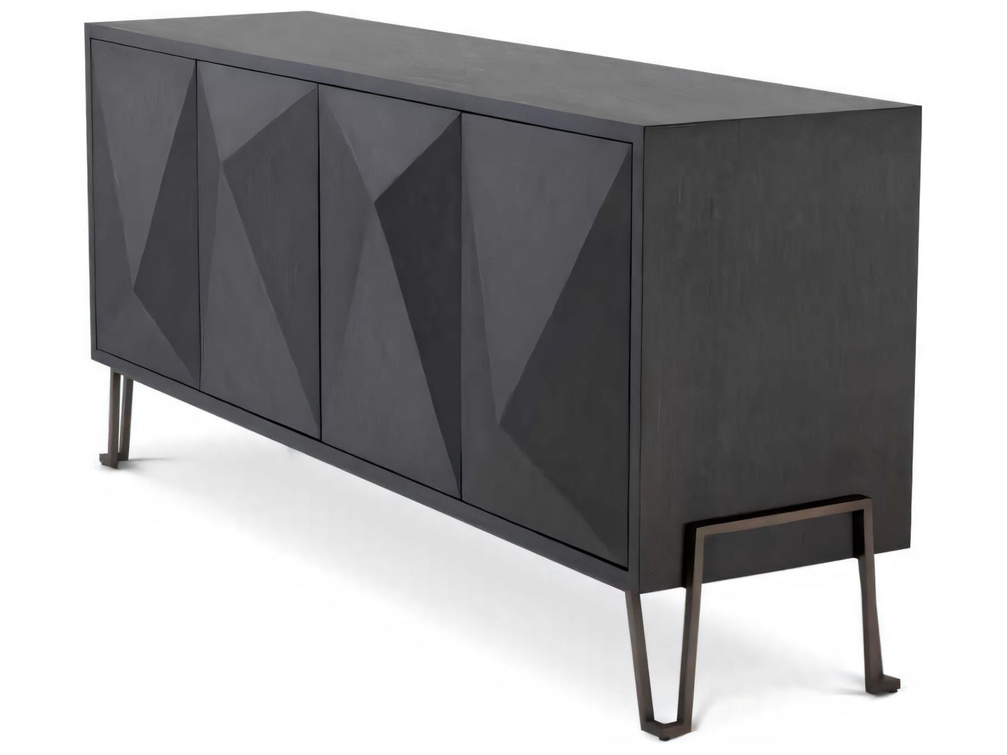 Highland Charcoal Brown Oak Veneer Dresser with Bronze Finish