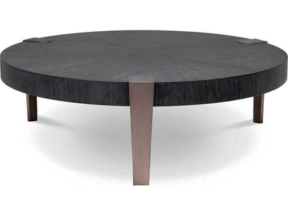 Oxnard Round Coffee Table in Charcoal Grey Oak Veneer
