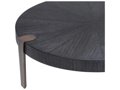 Oxnard Round Coffee Table in Charcoal Grey Oak Veneer