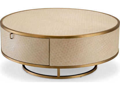 Napa Valley Woven Washed Oak Veneer Coffee Table