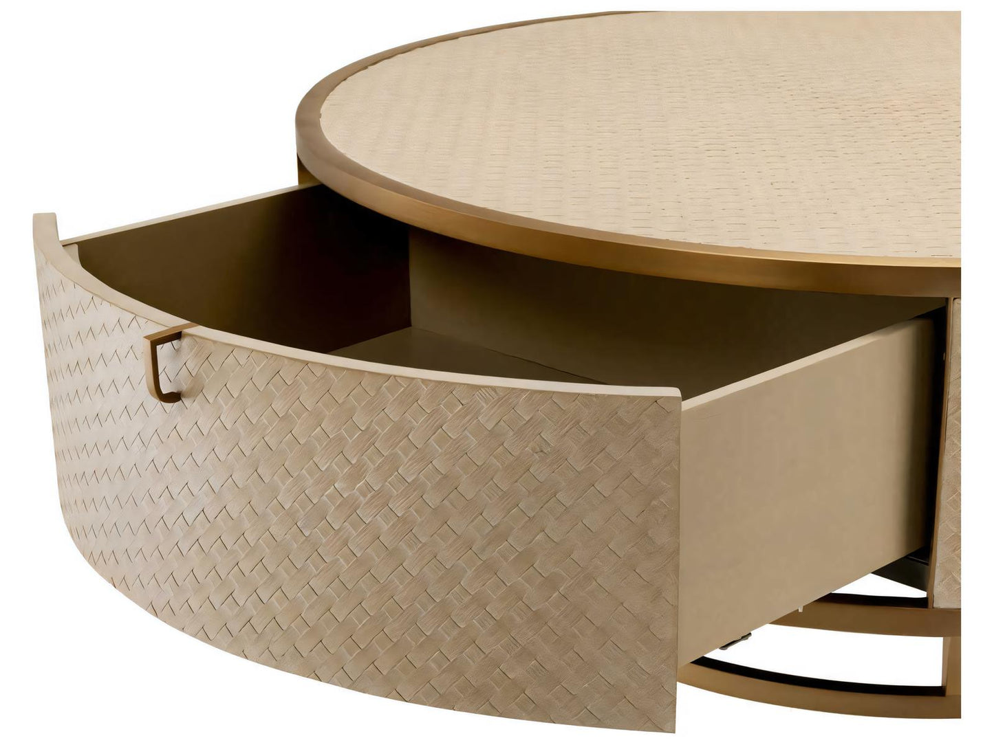 Napa Valley Woven Washed Oak Veneer Coffee Table