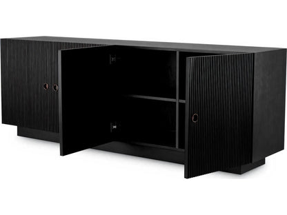 Dimitrios Charcoal Grey Oak Veneer Dresser with Bronze Finish