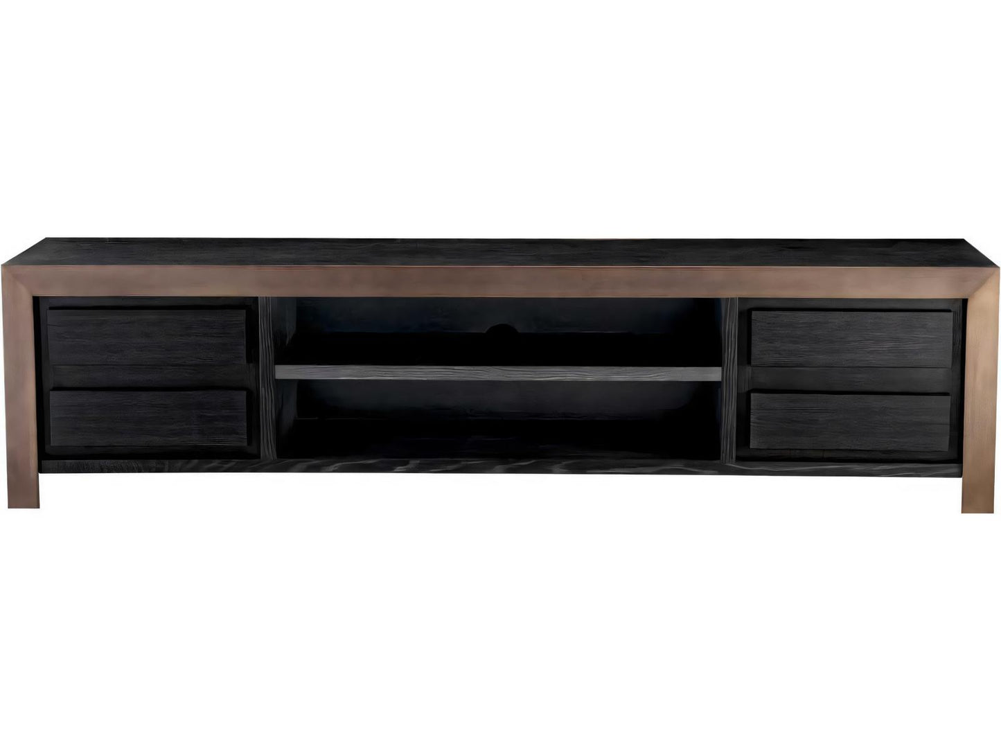 Talbot Charcoal Grey Oak Veneer TV Cabinet with Medium Bronze Finish