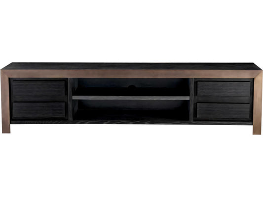 Talbot Charcoal Grey Oak Veneer TV Cabinet with Medium Bronze Finish