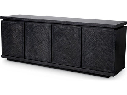 Bowen Charcoal Grey Oak Veneer Dresser with Herringbone Pattern