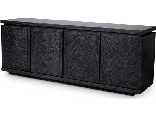 Bowen Charcoal Grey Oak Veneer Dresser with Herringbone Pattern