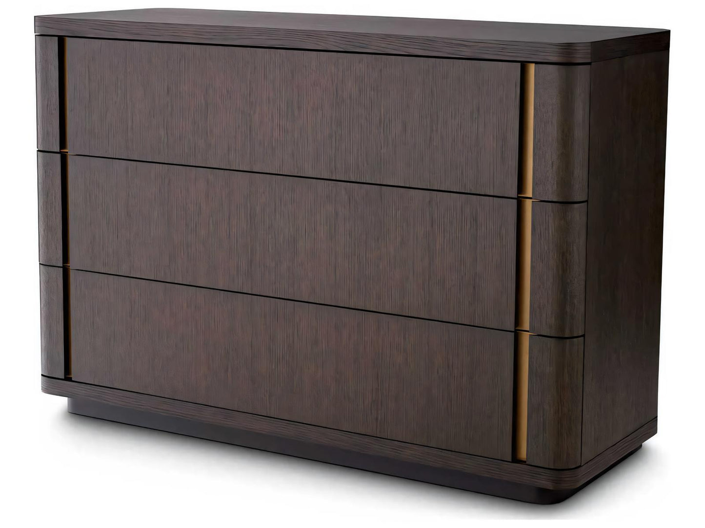 Modesto S Dresser in Mocha Oak Veneer and Brushed Brass