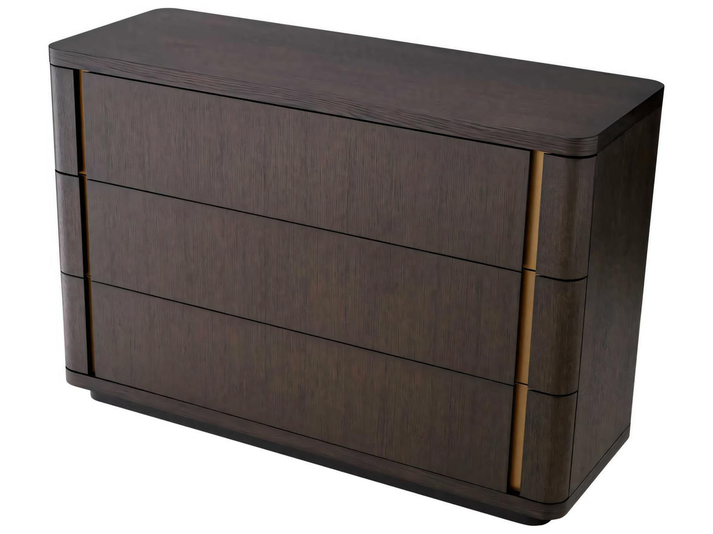 Modesto S Dresser in Mocha Oak Veneer and Brushed Brass