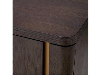 Modesto S Dresser in Mocha Oak Veneer and Brushed Brass