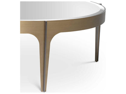Artemisa Small Round Coffee Table in Brushed Brass and Bronze with Mirror Glass