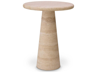 Adriana Large Travertine Round Side Table