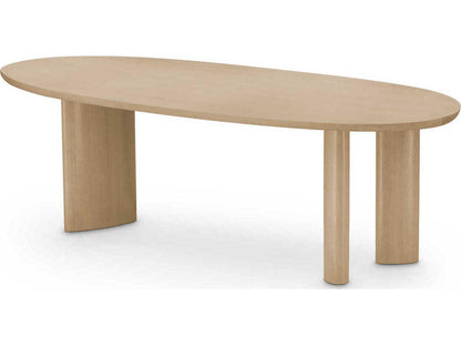 Lindner Natural Oak Veneer Dining Table with Organic Shape