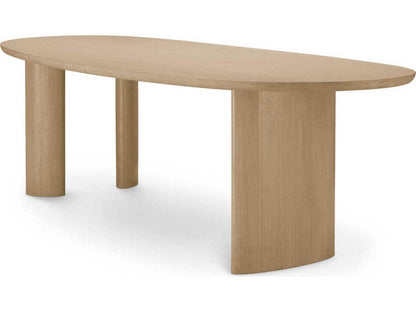 Lindner Natural Oak Veneer Dining Table with Organic Shape