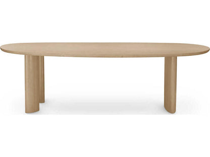 Lindner Natural Oak Veneer Dining Table with Organic Shape