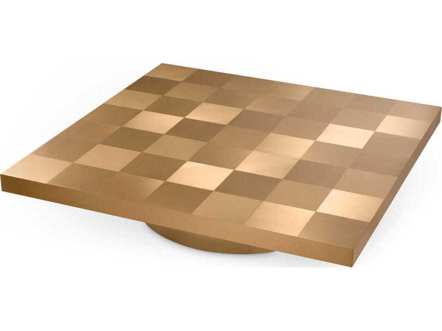 Laporte Square Coffee Table in Brushed Brass