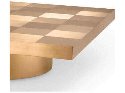 Laporte Square Coffee Table in Brushed Brass