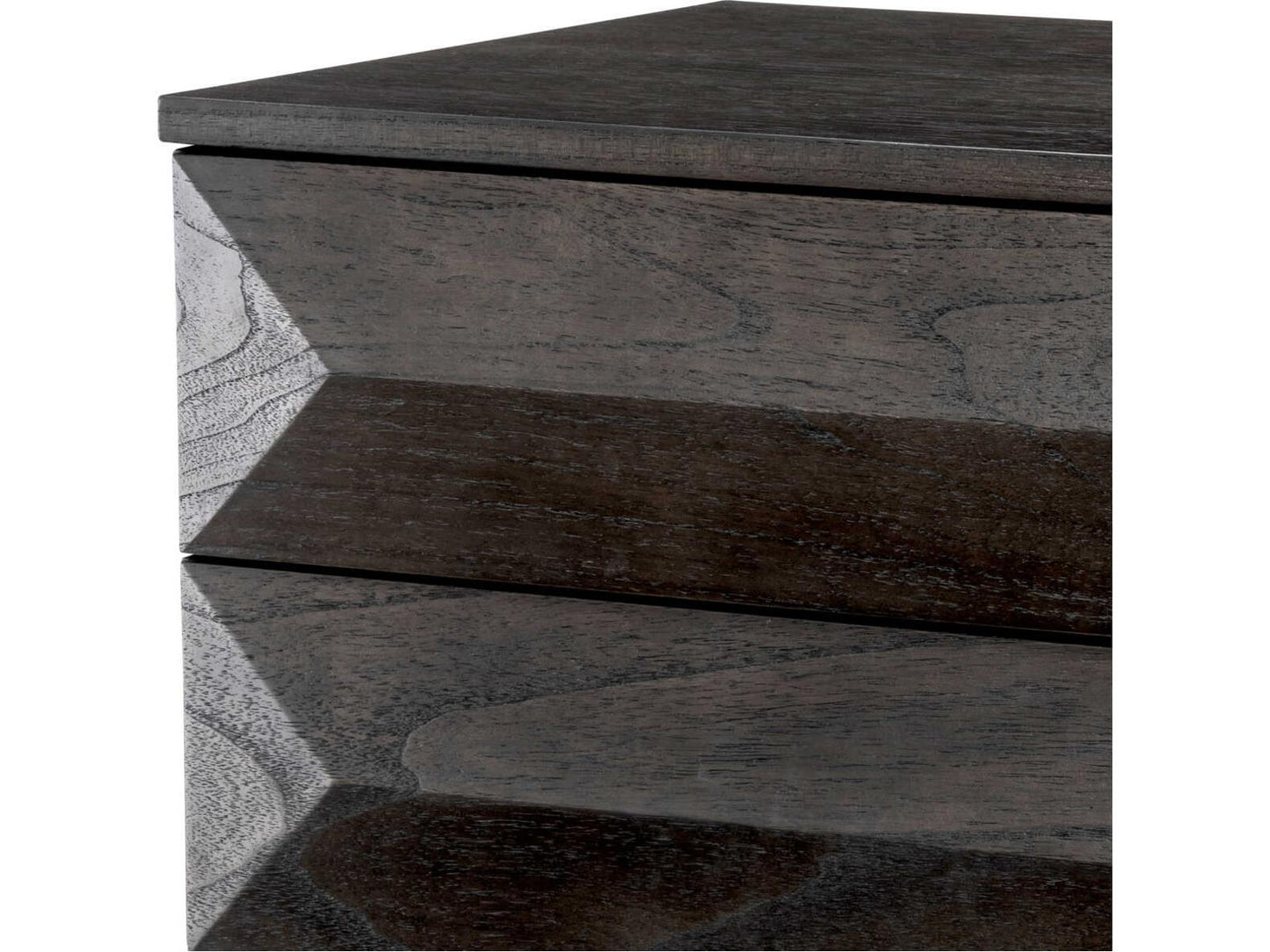 Denver Mocha Oak Nightstand with Brushed Brass Finish
