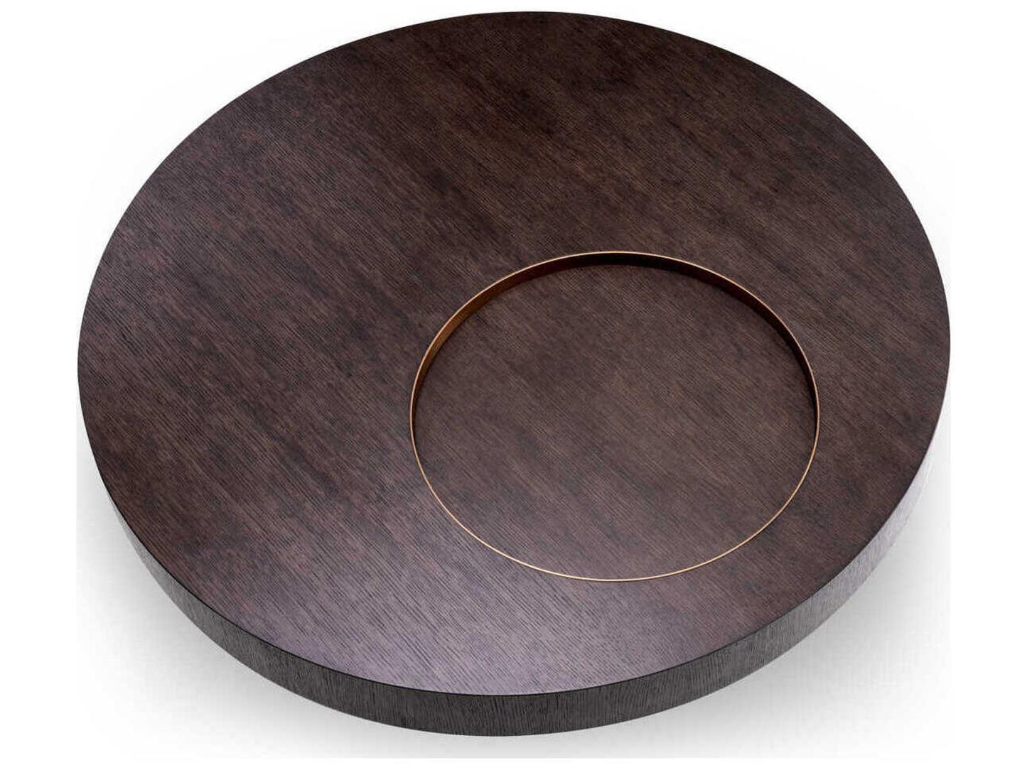 Otus Square Coffee Table Mocha Oak Veneer Brushed Brass