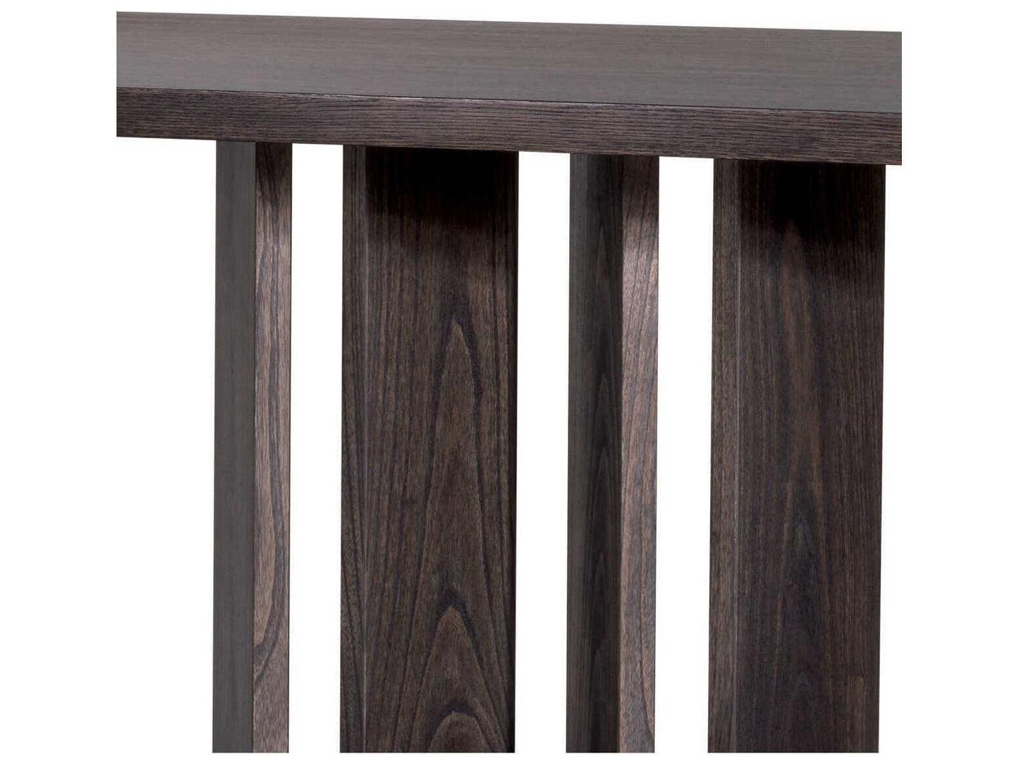Julius Rectangle Dining Table in Mocha Oak Veneer with Bronze Finish