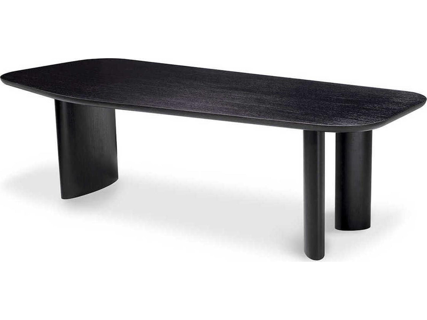 Flemings Irregular Rectangular Dining Table Black Veneer