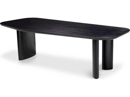 Flemings Irregular Rectangular Dining Table Black Veneer