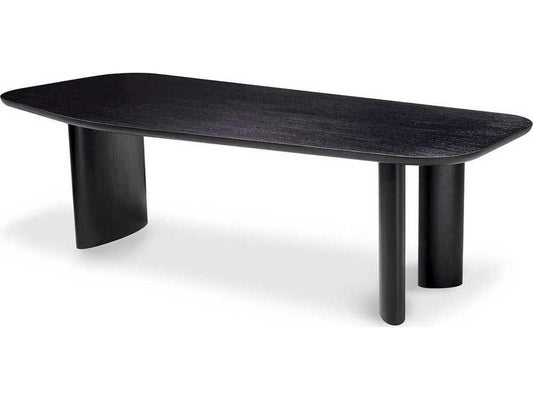Flemings Irregular Rectangular Dining Table Black Veneer