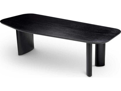 Flemings Irregular Rectangular Dining Table Black Veneer