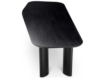 Flemings Irregular Rectangular Dining Table Black Veneer
