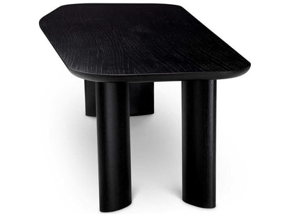 Flemings Irregular Rectangular Dining Table Black Veneer