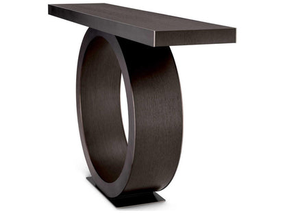 Odis Mocha Oak Veneer Bronze Console Table
