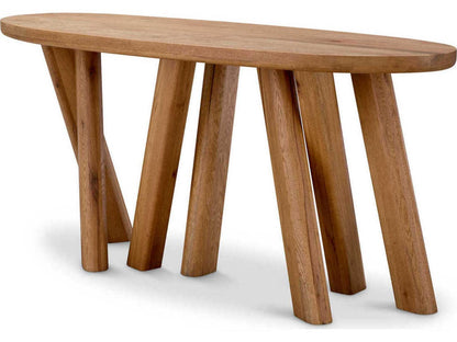 Bayshore Oak Wood Console Table with Forest-Inspired Legs
