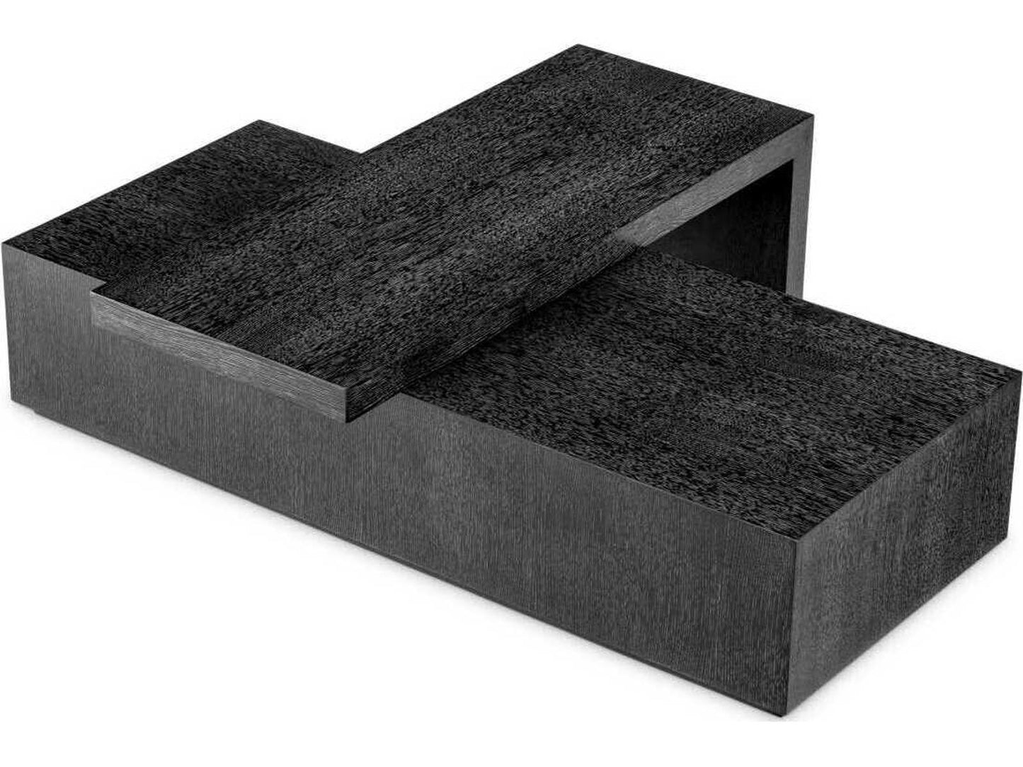 Salento Charcoal Grey Oak Veneer Coffee Table Set with Rotating Tops