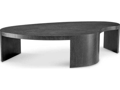 Ancona Organic Shape Coffee Table in Charcoal Grey Oak Veneer