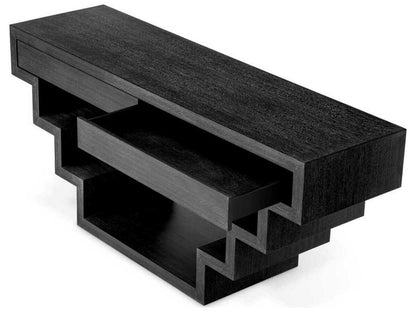 Rialto Rectangle Console Table in Charcoal Grey Oak Veneer