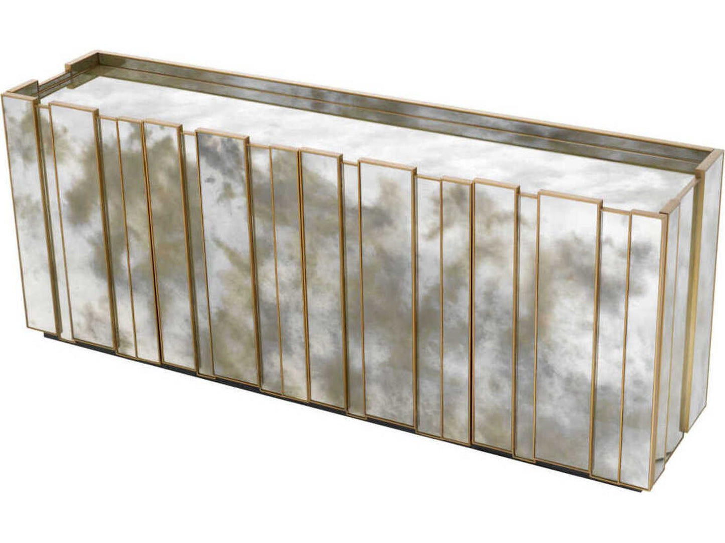 Nottingham Antique Mirror Glass Brushed Brass Dresser