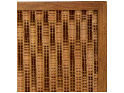 Borchard Caramel Oak Veneer Dresser with Rattan Panels