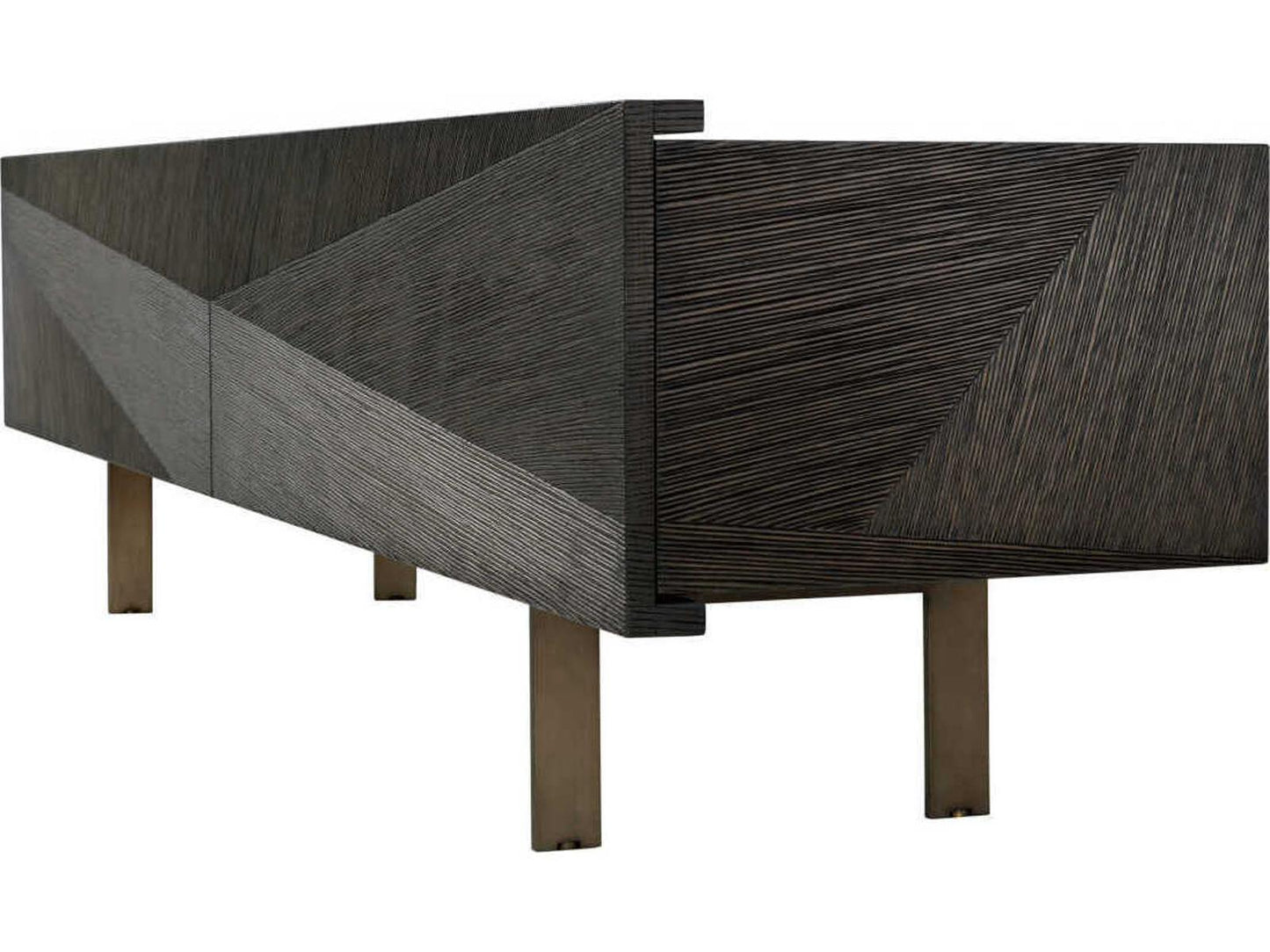 San Martin TV Cabinet in Mocha Oak Veneer with Bronze Finish
