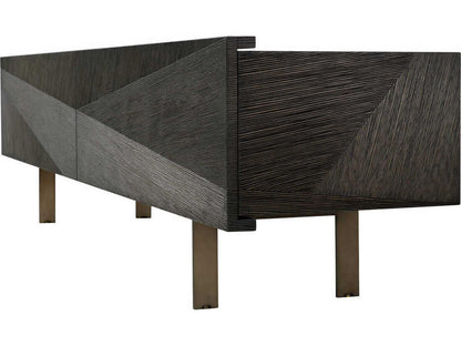 San Martin TV Cabinet in Mocha Oak Veneer with Bronze Finish