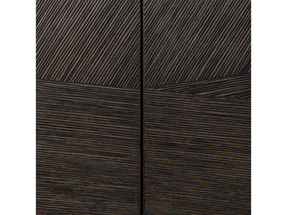 San Martin TV Cabinet in Mocha Oak Veneer with Bronze Finish