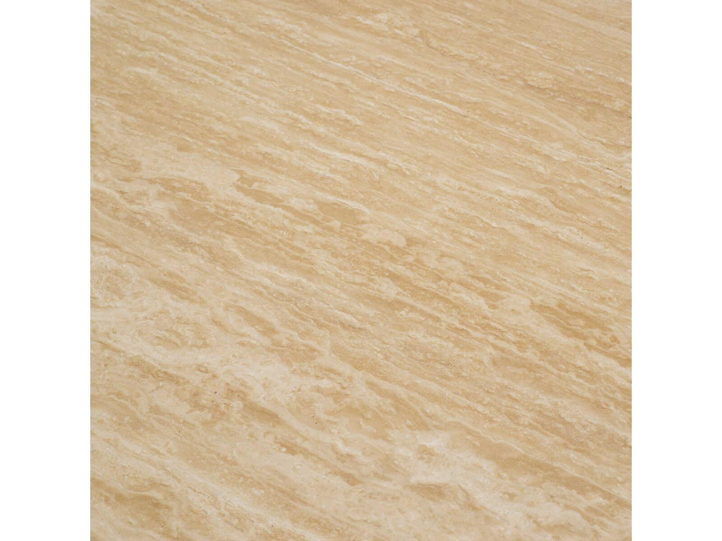 Nathan Round Dining Table with Brushed Brass Base and Travertine Top