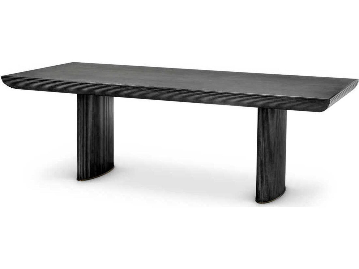 Winston Rectangle Dining Table in Charcoal Grey Oak Veneer