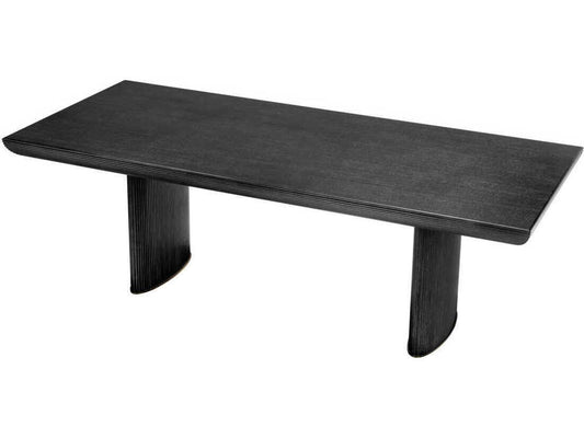 Winston Rectangle Dining Table in Charcoal Grey Oak Veneer