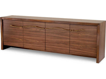 Charford 4-Door Dresser in Walnut Veneer with Medium Bronze Finish