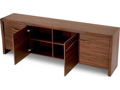 Charford 4-Door Dresser in Walnut Veneer with Medium Bronze Finish