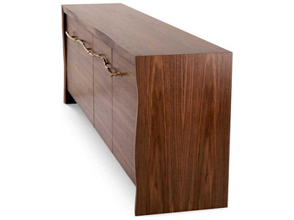 Charford 4-Door Dresser in Walnut Veneer with Medium Bronze Finish