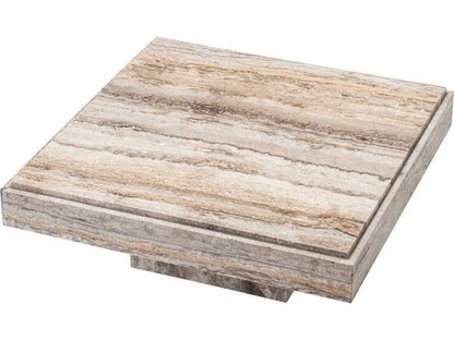 Sartoria Square Silver Travertine Coffee Table
