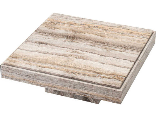 Sartoria Square Silver Travertine Coffee Table