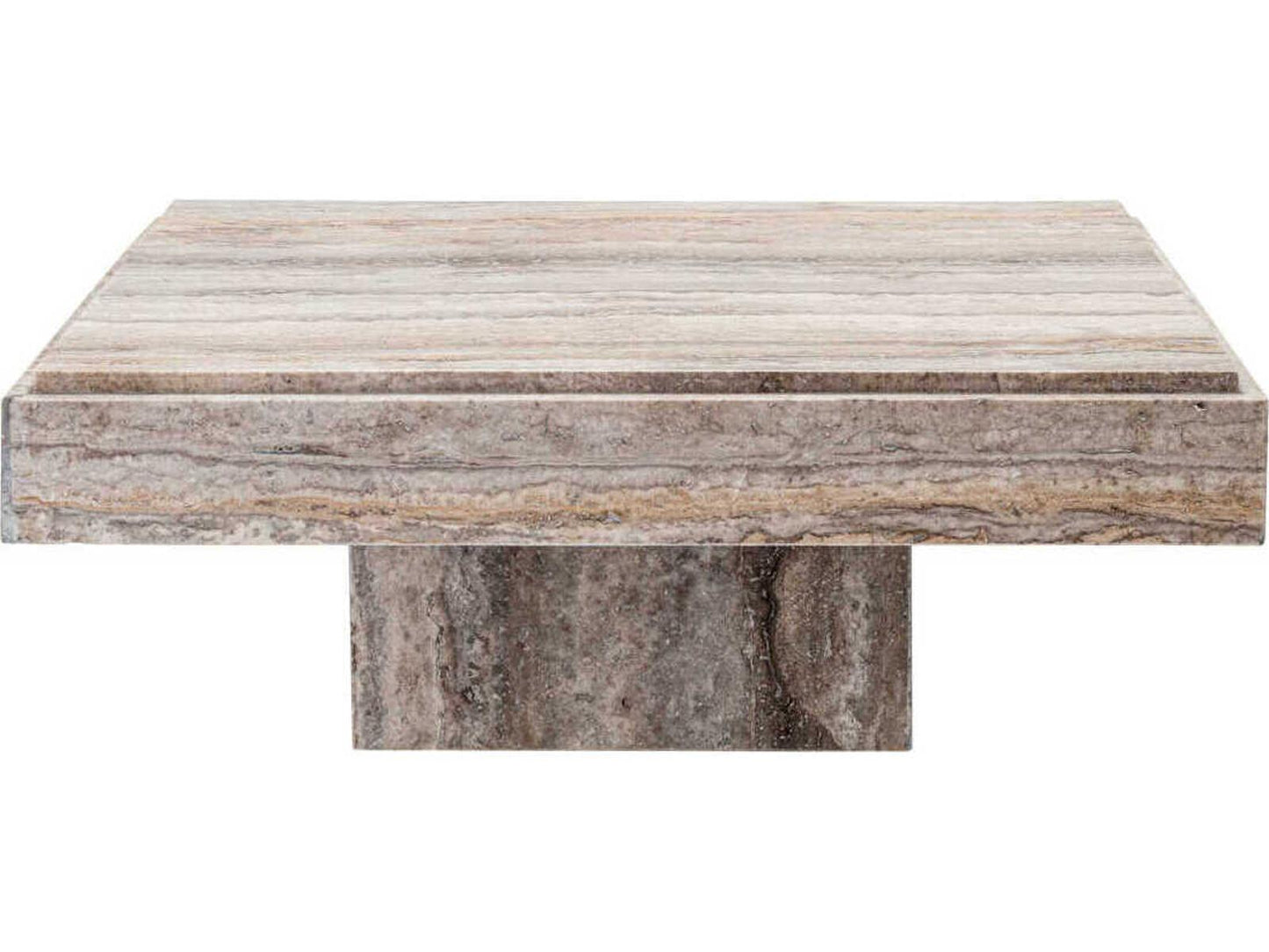 Sartoria Square Silver Travertine Coffee Table